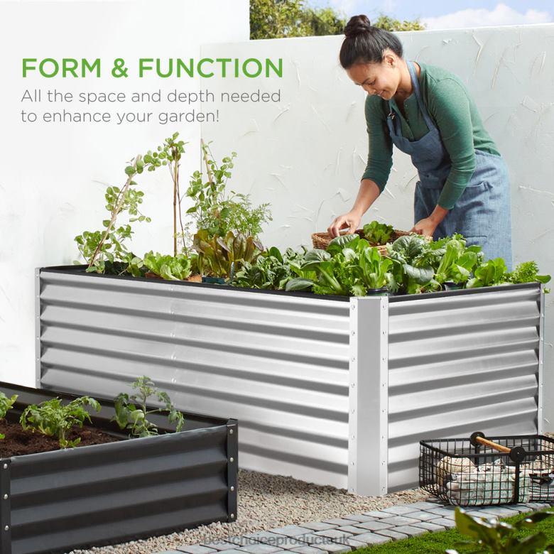 Lawn & Garden | Best Choice ProductsOutdoor Metal Raised Garden Bed for Vegetables, Flowers, Herbs N62R459 Silver