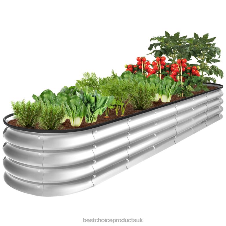 Lawn & Garden | Best Choice ProductsOutdoor Metal Raised Oval Garden Bed for Vegetables, Flowers N62R468 Silver