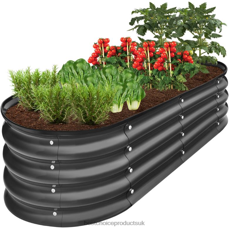 Lawn & Garden | Best Choice ProductsOutdoor Raised Metal Oval Garden Bed, Planter Box N62R972 Charcoal