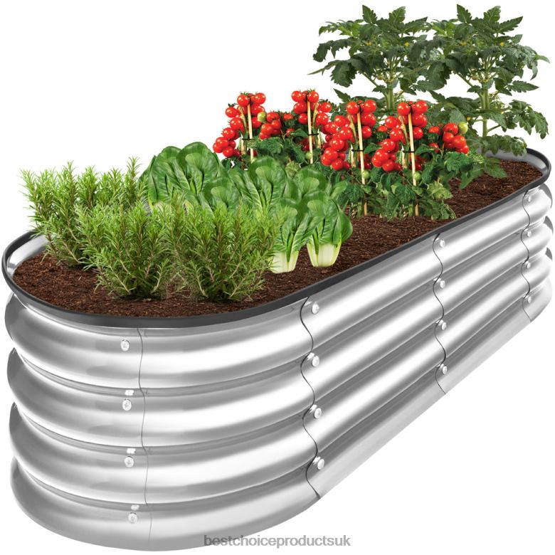 Lawn & Garden | Best Choice ProductsOutdoor Raised Metal Oval Garden Bed, Planter Box N62R974 SIlver