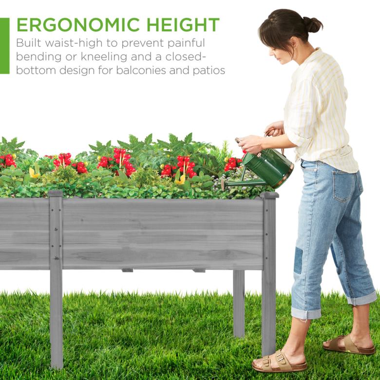 Lawn & Garden | Best Choice ProductsRaised Garden Bed, Elevated Wood Garden Planter Stand N62R964 Gray