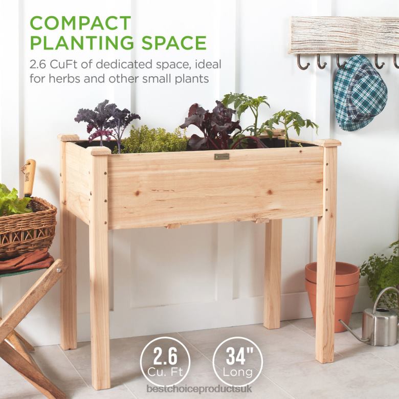 Lawn & Garden | Best Choice ProductsRaised Garden Bed, Elevated Wood Planter Box Stand w/ Bed Liner N62R965 Natural