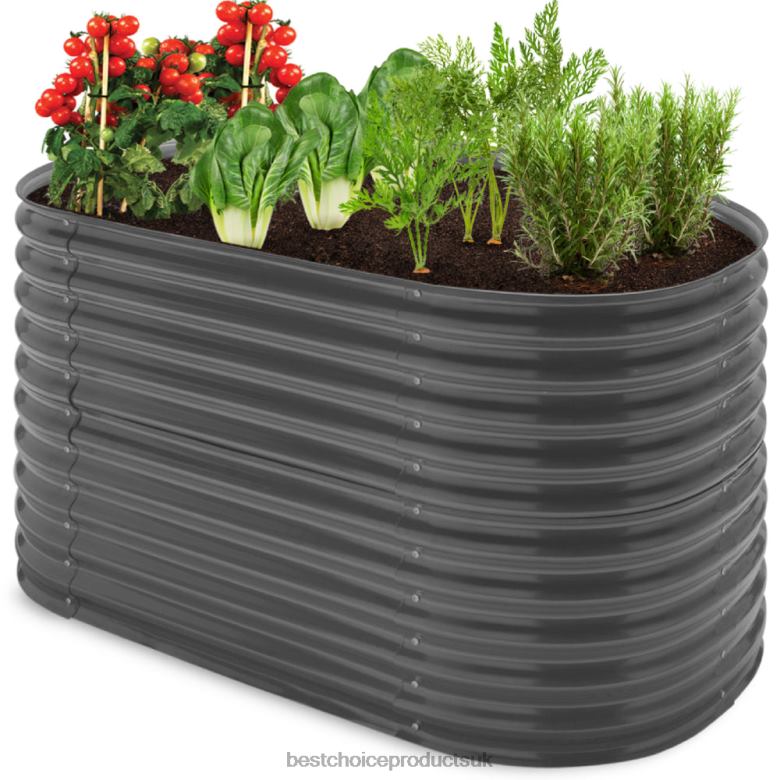 Lawn & Garden | Best Choice ProductsRaised Oval Garden Bed, Customizable Elevated Outdoor Metal Planter N62R970 Dark Gray