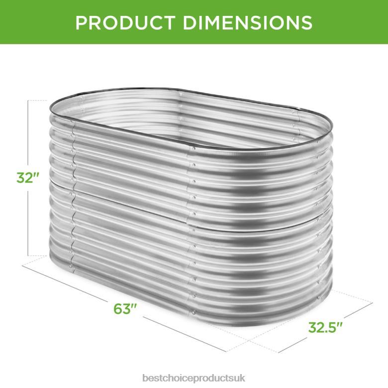 Lawn & Garden | Best Choice ProductsRaised Oval Garden Bed, Customizable Elevated Outdoor Metal Planter N62R971 Silver