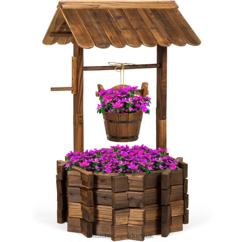 Lawn & Garden | Best Choice ProductsRustic Wooden Wishing Well Planter Yard Decoration w/ Hanging Bucket N62R955 Brown