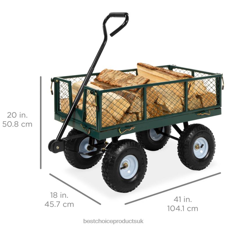 Lawn & Garden | Best Choice ProductsSteel Garden Utility Cart Wagon w/ 400lb Capacity, Removable Sides, Handle N62R464 Green
