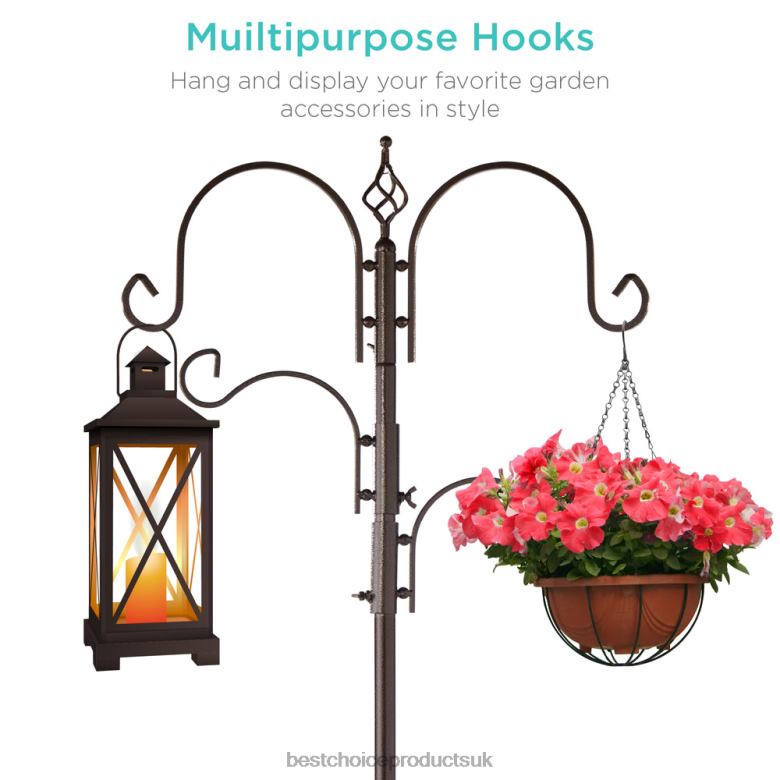 Lawn & Garden | Best Choice Products4-Hook Bird Feeding Station, Steel Feeder Stand w/ 2 Bird Feeders N62R438 Bronze