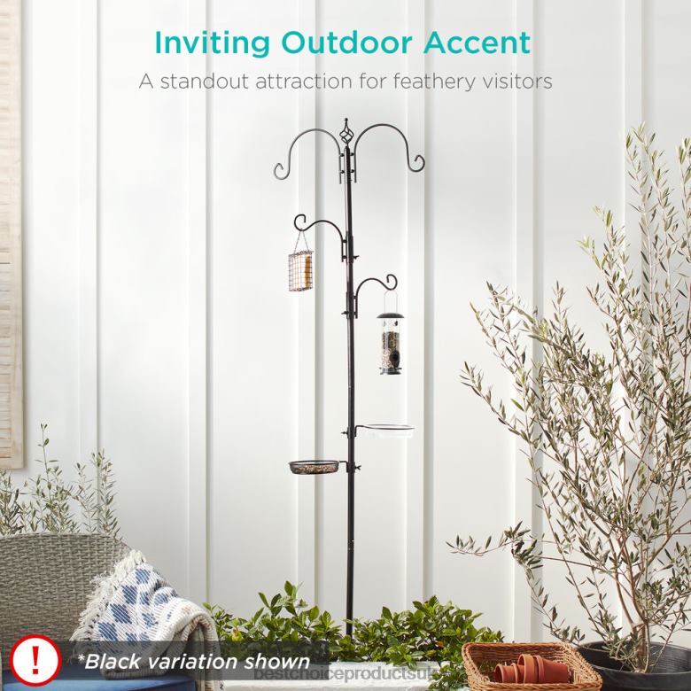 Lawn & Garden | Best Choice Products4-Hook Bird Feeding Station, Steel Feeder Stand w/ 2 Bird Feeders N62R438 Bronze