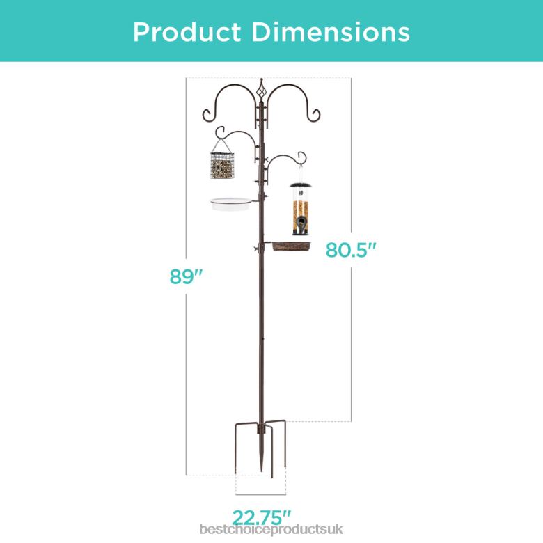 Lawn & Garden | Best Choice Products4-Hook Bird Feeding Station, Steel Feeder Stand w/ 2 Bird Feeders N62R438 Bronze