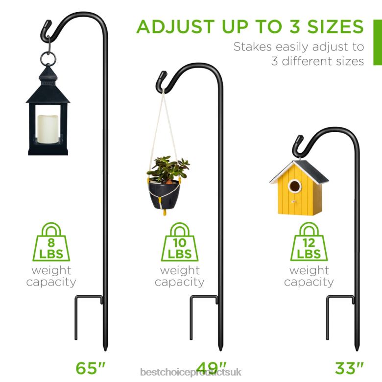 Lawn & Garden | Best Choice ProductsSet of 4 Shepherd Hooks Outdoor Garden Hooks w/ 2-Prong Base N62R988 Black