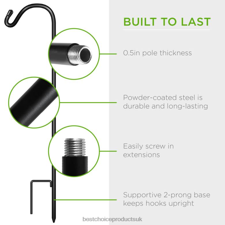 Lawn & Garden | Best Choice ProductsSet of 4 Shepherd Hooks Outdoor Garden Hooks w/ 2-Prong Base N62R988 Black