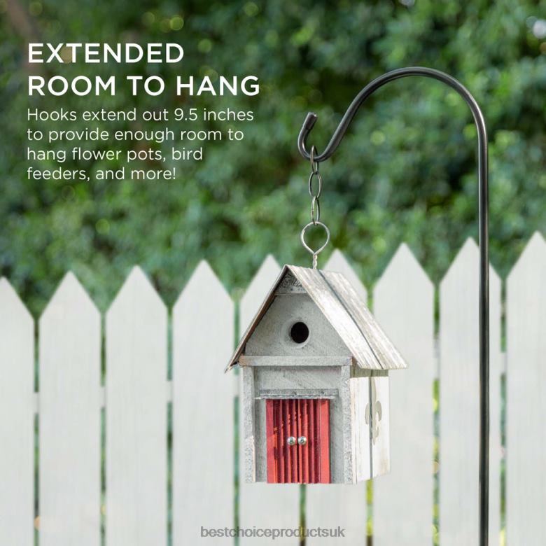 Lawn & Garden | Best Choice ProductsSet of 4 Shepherd Hooks Outdoor Garden Hooks w/ 2-Prong Base N62R988 Black