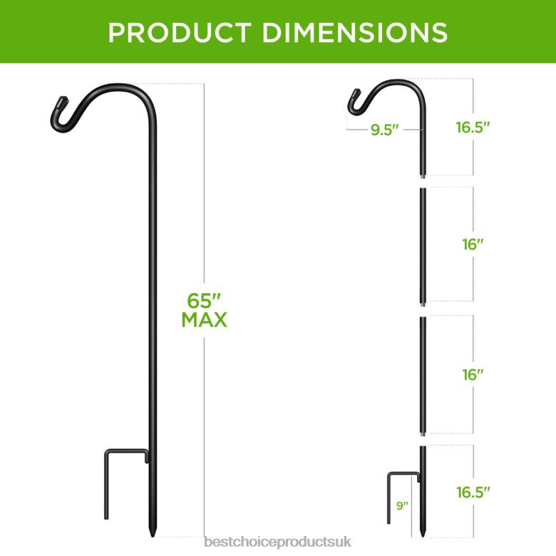 Lawn & Garden | Best Choice ProductsSet of 4 Shepherd Hooks Outdoor Garden Hooks w/ 2-Prong Base N62R988 Black