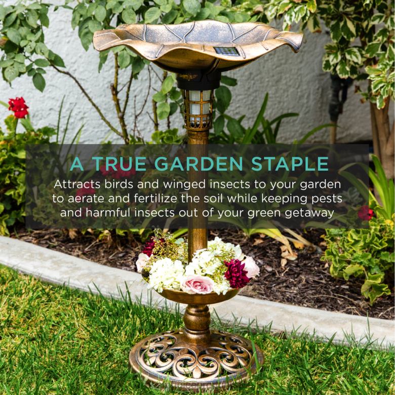 Lawn & Garden | Best Choice ProductsSolar Lighted Bird Bath w/ Planter N62R453 Bronze