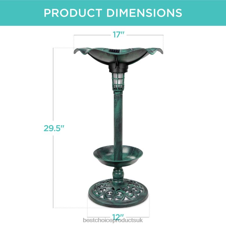 Lawn & Garden | Best Choice ProductsSolar Lighted Bird Bath w/ Planter N62R454 Green