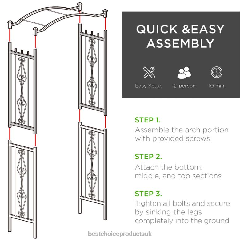 Lawn & Garden | Best Choice ProductsSteel Garden Arch Arbor Trellis for Climbing Plants N62R987 Black