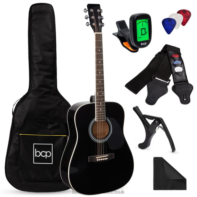 Musical Instruments | Best Choice Products41in Acoustic Guitar Starter Kit w/ Digital Tuner, Padded Case, Picks, Strap N62R1074 Black