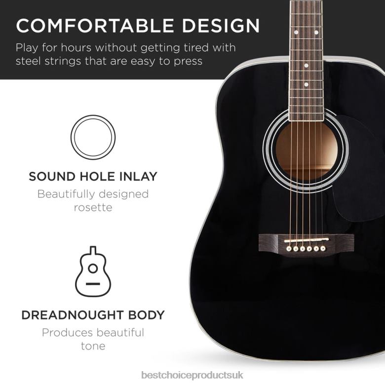 Musical Instruments | Best Choice Products41in Acoustic Guitar Starter Kit w/ Digital Tuner, Padded Case, Picks, Strap N62R1074 Black