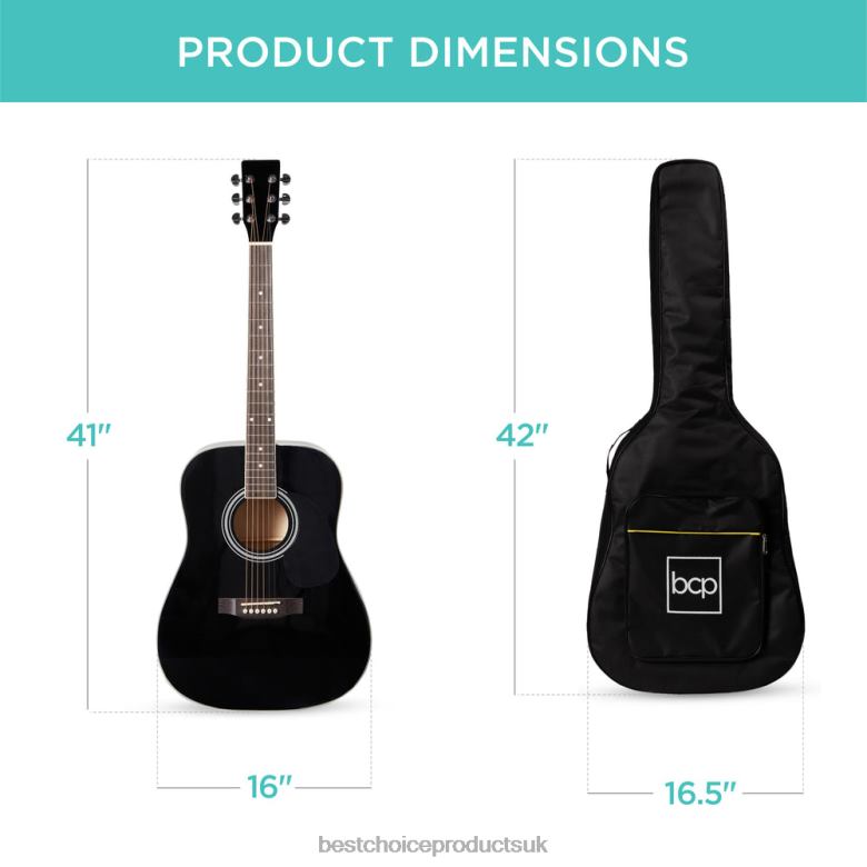 Musical Instruments | Best Choice Products41in Acoustic Guitar Starter Kit w/ Digital Tuner, Padded Case, Picks, Strap N62R1074 Black