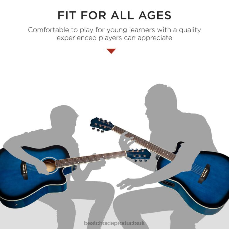 Musical Instruments | Best Choice Products41in Beginner Acoustic Electric Cutaway Guitar Set w/ Case, Strap N62R1142 Blue