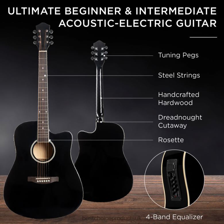 Musical Instruments | Best Choice ProductsBeginner Acoustic Electric Cutaway Guitar Set w/ Case, Strap N62R1094 Black