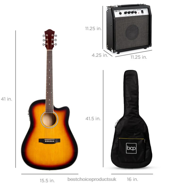 Musical Instruments | Best Choice ProductsBeginner Acoustic Electric Cutaway Guitar Set w/ Case, Strap N62R1095 Sunburst