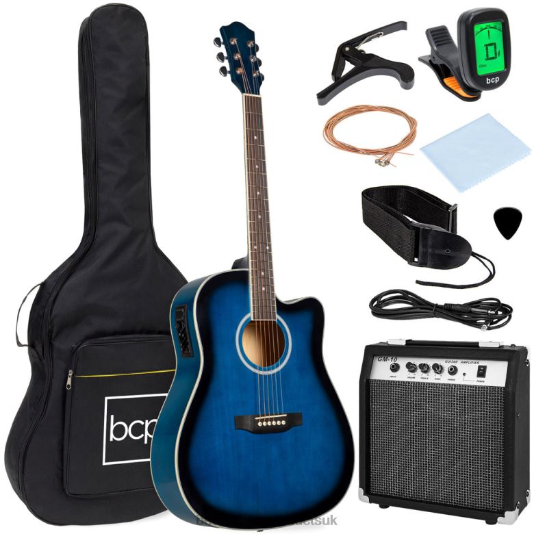Musical Instruments | Best Choice ProductsBeginner Acoustic Electric Cutaway Guitar Set w/ Case, Strap N62R1096 Blue