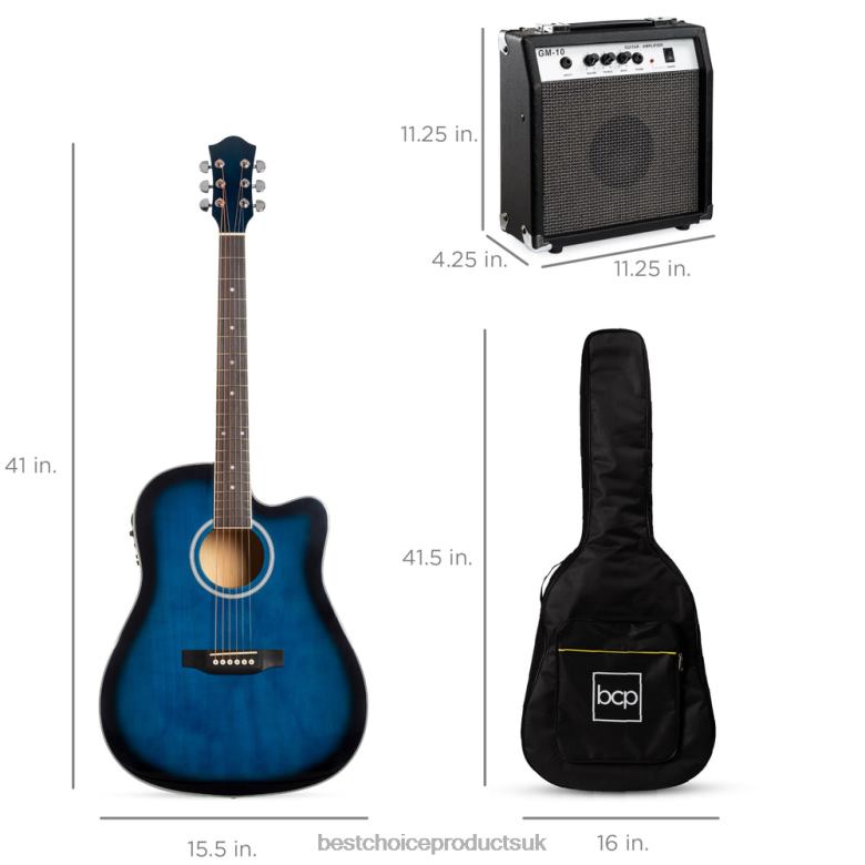 Musical Instruments | Best Choice ProductsBeginner Acoustic Electric Cutaway Guitar Set w/ Case, Strap N62R1096 Blue
