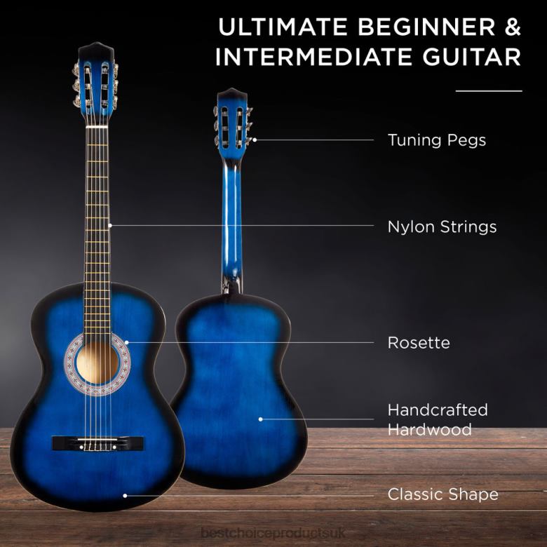 Musical Instruments | Best Choice ProductsBeginner Acoustic Guitar Set w/ Case, Strap, Digital Tuner, Strings N62R1111 Blueburst
