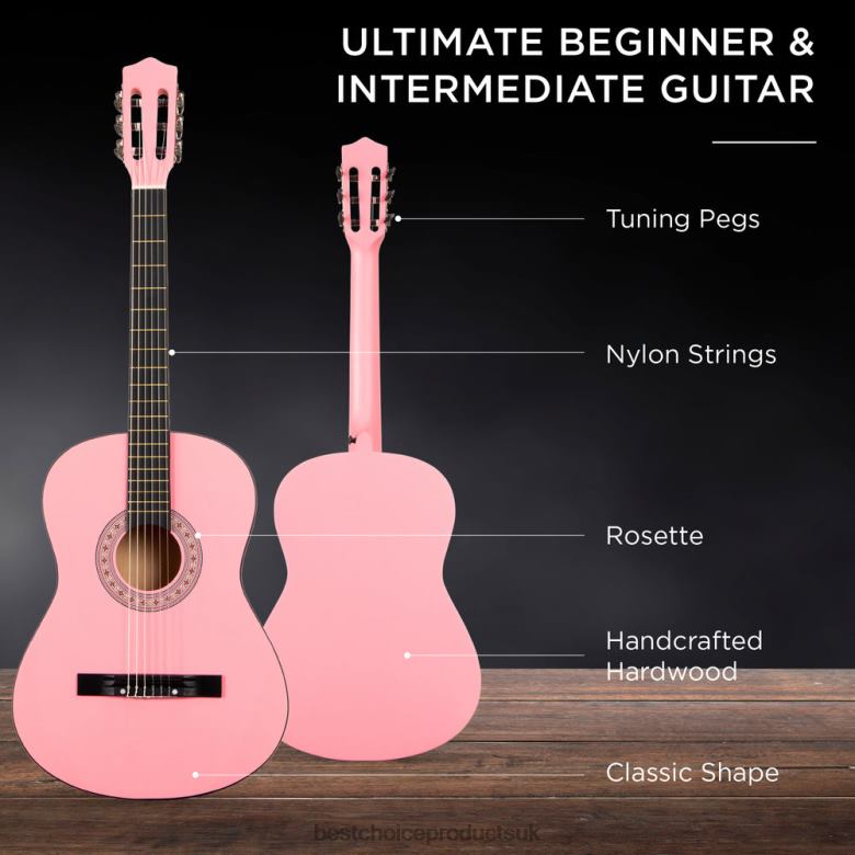 Musical Instruments | Best Choice ProductsBeginner Acoustic Guitar Set w/ Case, Strap, Digital Tuner, Strings N62R1116 Pink