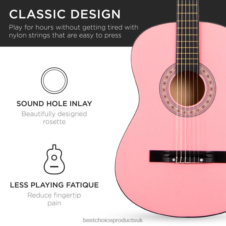 Musical Instruments | Best Choice ProductsBeginner Acoustic Guitar Set w/ Case, Strap, Digital Tuner, Strings N62R1116 Pink