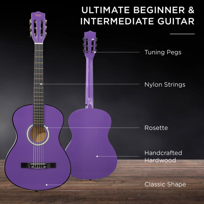 Musical Instruments | Best Choice ProductsBeginner Acoustic Guitar Set w/ Case, Strap, Digital Tuner, Strings N62R1118 Purple