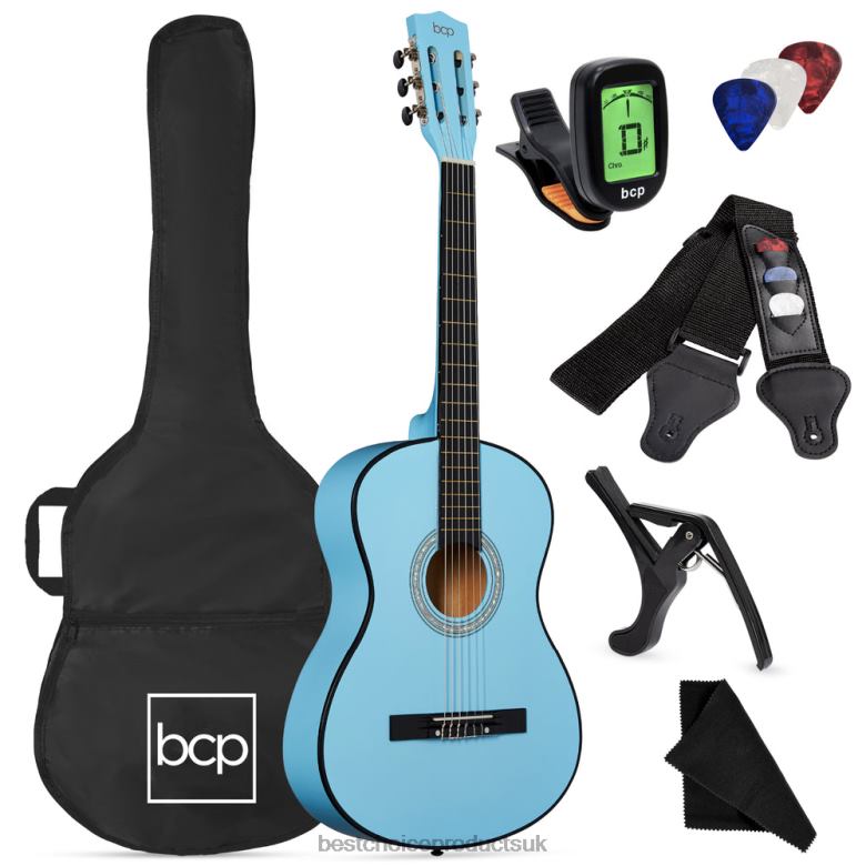 Musical Instruments | Best Choice ProductsBeginner Acoustic Guitar Set w/ Case, Strap, Digital Tuner, Strings N62R1120 Light Blue