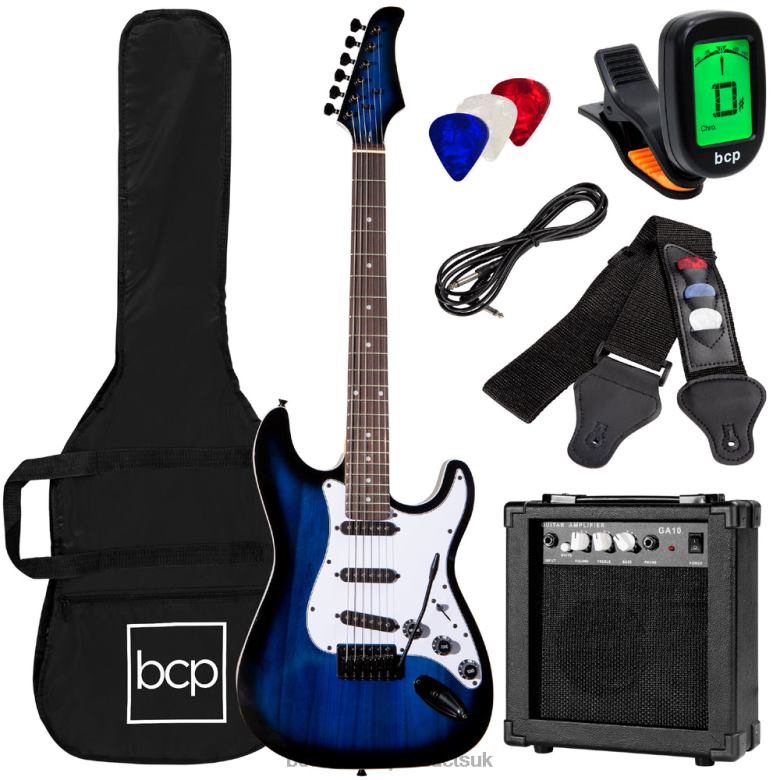 Musical Instruments | Best Choice ProductsBeginner Electric Guitar Kit w/ Case, 10W Amp, Tremolo Bar N62R1098 Hollywood Blue