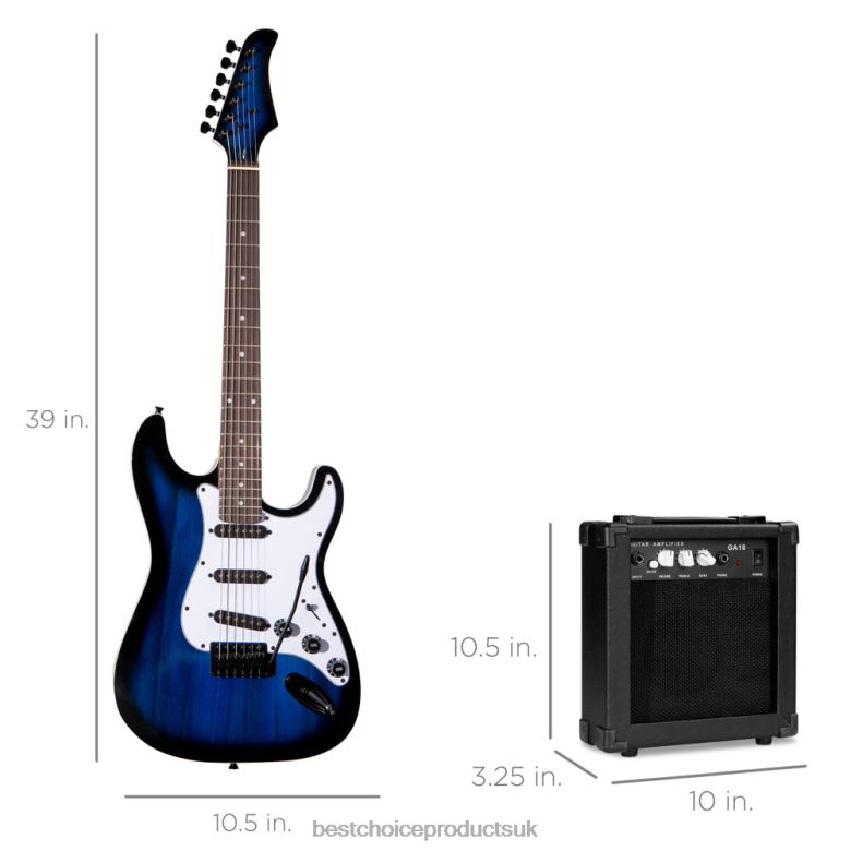 Musical Instruments | Best Choice ProductsBeginner Electric Guitar Kit w/ Case, 10W Amp, Tremolo Bar N62R1098 Hollywood Blue
