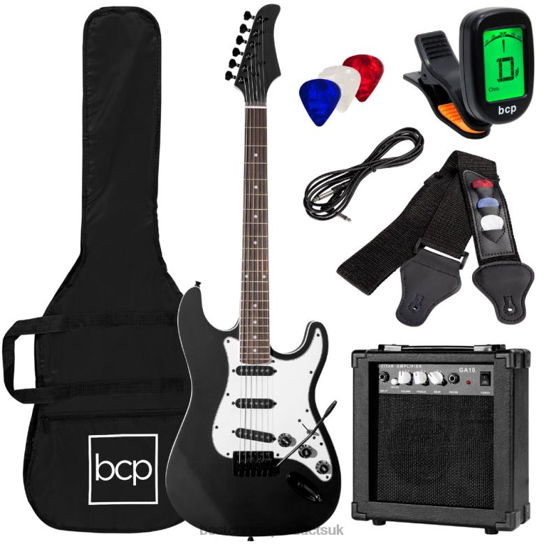 Musical Instruments | Best Choice ProductsBeginner Electric Guitar Kit w/ Case, 10W Amp, Tremolo Bar N62R1099 Jet Black
