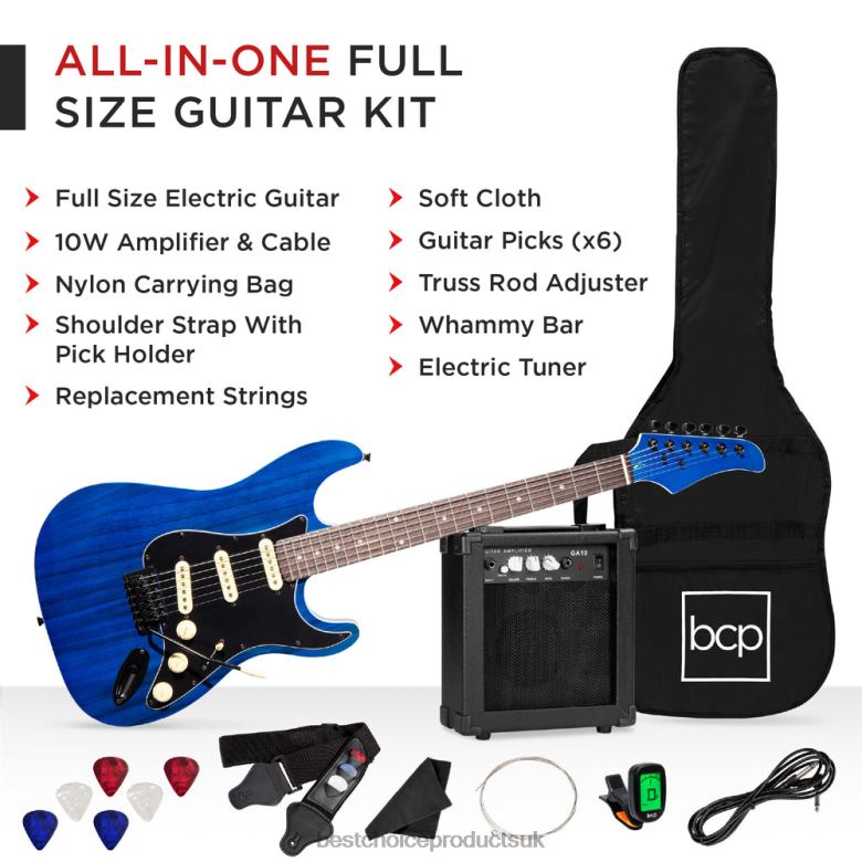 Musical Instruments | Best Choice ProductsBeginner Electric Guitar Kit w/ Case, 10W Amp, Tremolo Bar N62R1100 Midnight Blue