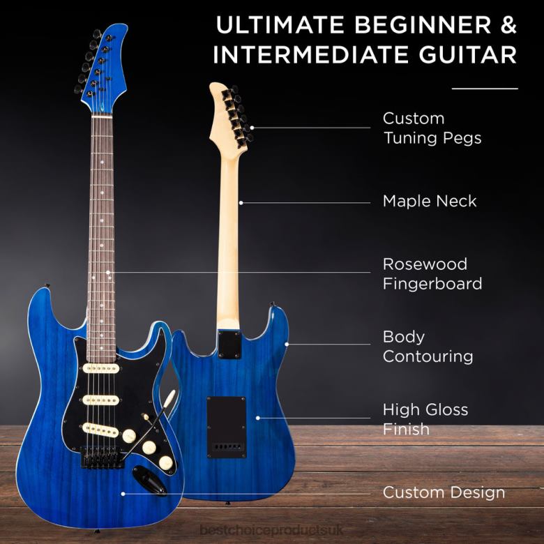Musical Instruments | Best Choice ProductsBeginner Electric Guitar Kit w/ Case, 10W Amp, Tremolo Bar N62R1100 Midnight Blue