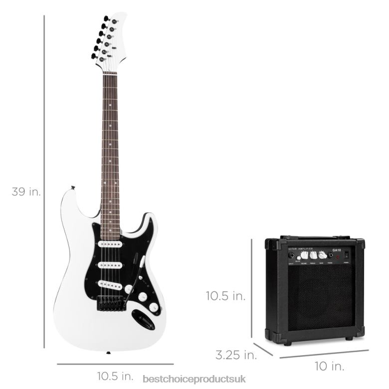 Musical Instruments | Best Choice ProductsBeginner Electric Guitar Kit w/ Case, 10W Amp, Tremolo Bar N62R1102 Glacier White