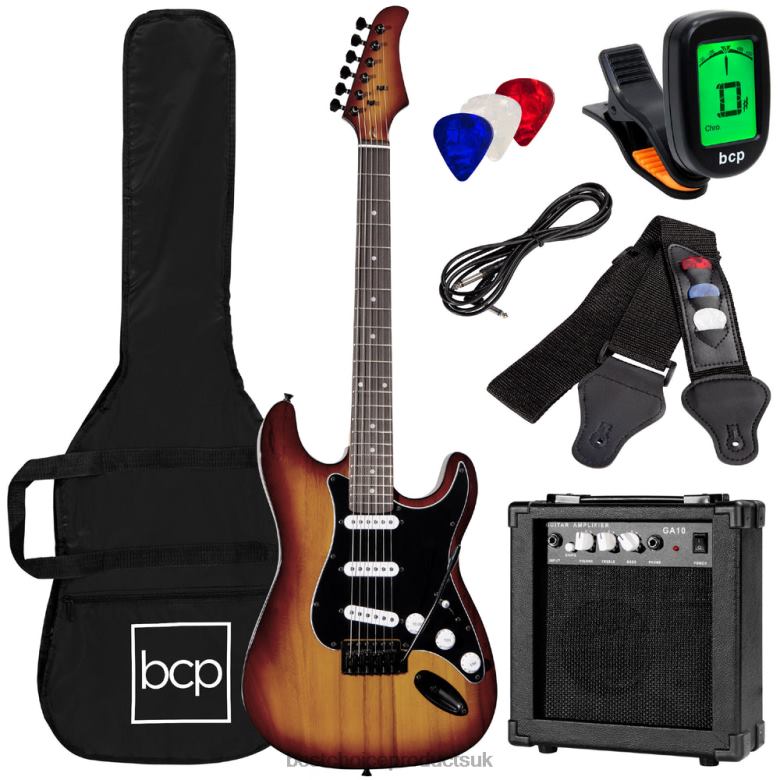 Musical Instruments | Best Choice ProductsBeginner Electric Guitar Kit w/ Case, 10W Amp, Tremolo Bar N62R1104 Bourbon