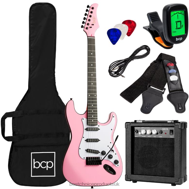Musical Instruments | Best Choice ProductsBeginner Electric Guitar Kit w/ Case, 10W Amp, Tremolo Bar N62R1105 Pink