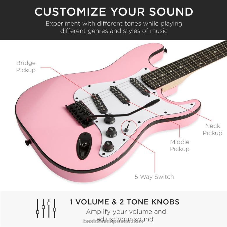 Musical Instruments | Best Choice ProductsBeginner Electric Guitar Kit w/ Case, 10W Amp, Tremolo Bar N62R1105 Pink