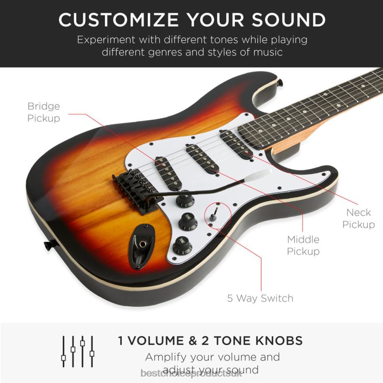 Musical Instruments | Best Choice ProductsBeginner Electric Guitar Kit w/ Case, 10W Amp, Tremolo Bar N62R1110 3 Color Sunburst
