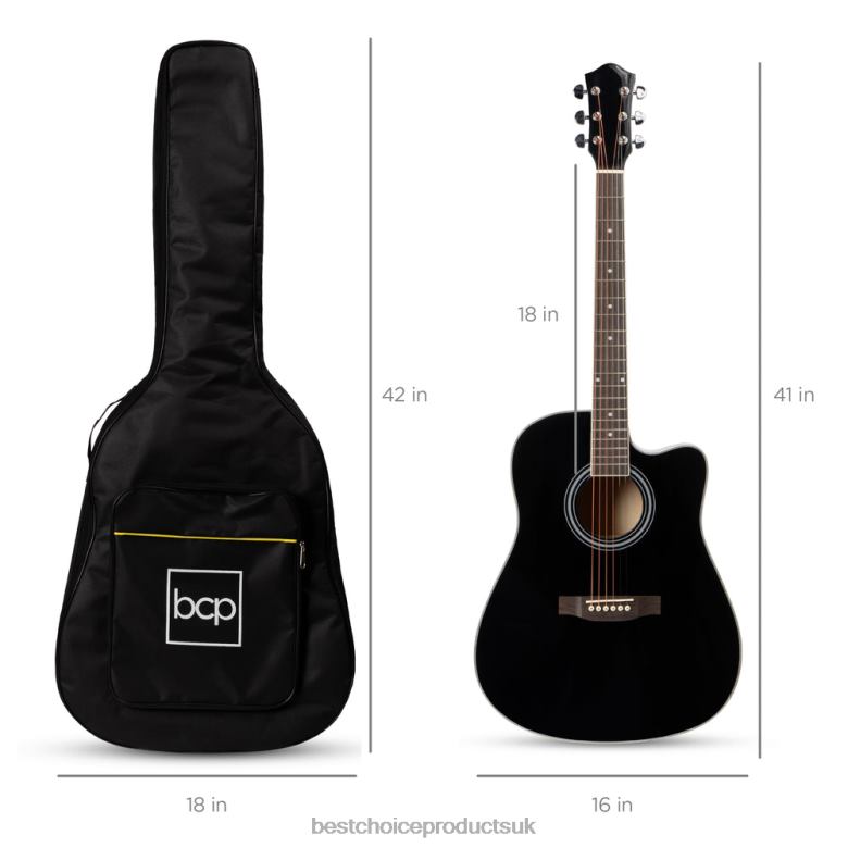 Musical Instruments | Best Choice ProductsFull Size Beginner Acoustic Guitar Set with Case, Strap, Capo N62R1066 Black