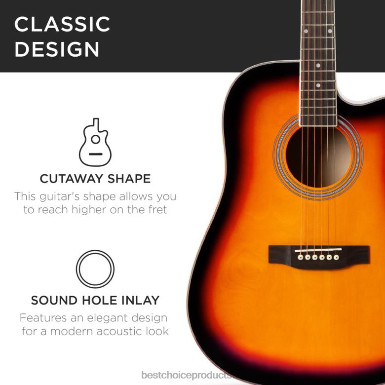 Musical Instruments | Best Choice ProductsFull Size Beginner Acoustic Guitar Set with Case, Strap, Capo N62R1067 Sunburst