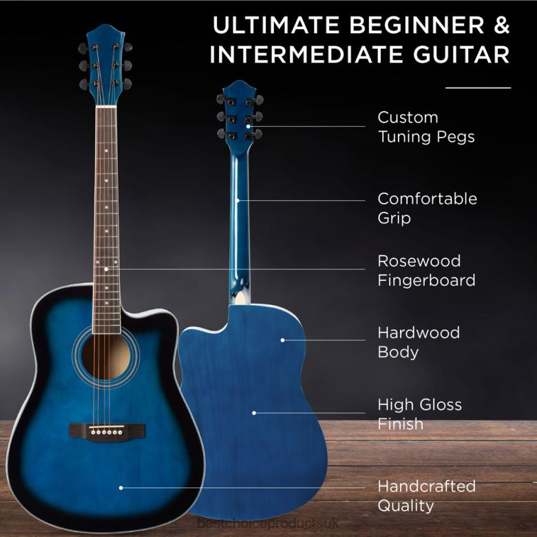 Musical Instruments | Best Choice ProductsFull Size Beginner Acoustic Guitar Set with Case, Strap, Capo N62R1068 Blue
