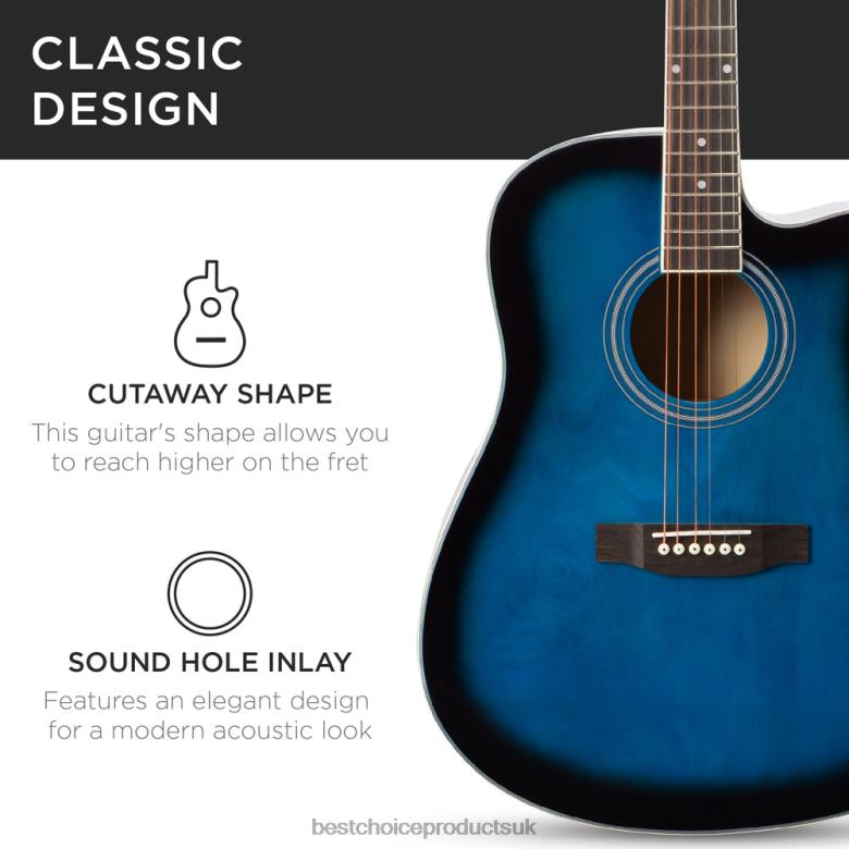 Musical Instruments | Best Choice ProductsFull Size Beginner Acoustic Guitar Set with Case, Strap, Capo N62R1068 Blue