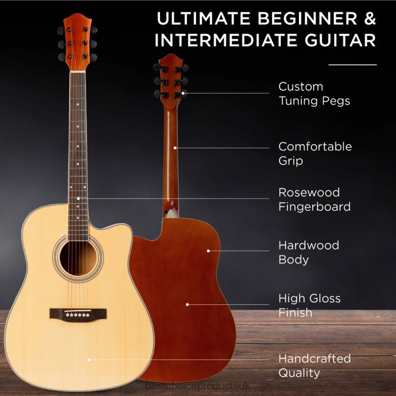 Musical Instruments | Best Choice ProductsFull Size Beginner Acoustic Guitar Set with Case, Strap, Capo N62R1069 Natural