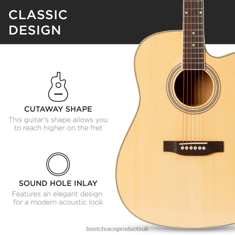 Musical Instruments | Best Choice ProductsFull Size Beginner Acoustic Guitar Set with Case, Strap, Capo N62R1069 Natural