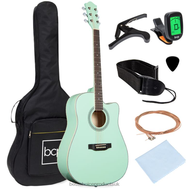 Musical Instruments | Best Choice ProductsFull Size Beginner Acoustic Guitar Set with Case, Strap, Capo N62R1070 SoCal Green